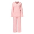thumbnail image 4 of Riforla Womens 2024 Fall Two Piece Outfit Long Sleeve Crewneck Pullover Tops and Long Pants Tracksuit Sweatsuits Pants Sets Pink M, 4 of 8