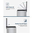 thumbnail image 3 of 13 Gallon Stainless Steel Trash Can, Rectangular Kitchen Garbage Can with Quiet Soft-Close Lid & Removable Inner Bucket, Commercial Step Trash Bin for Office Home Living Room, Silver, 3 of 7