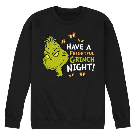 The Grinch - Have A Frightful Grinch Night - Men's Crew Neck Fleece Pullover