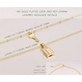 thumbnail image 3 of Aobei Pearl Dainty 18k Gold Layered Statement Choker Necklaces for Women Tiny Cute Lock Key Pendant Personalized Double Layering Chain Necklaces, 3 of 7