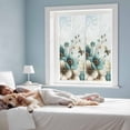 thumbnail image 4 of Teal Tulip Butterfly Window Privacy Film, Beige Turquoise Floral Blue Coastal Static Cling UV Sun Blocking Tint Film Heat Control Windows Films for Bedroom Bathroom, Window Stickers 17.7"x39.3", 4 of 8