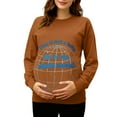 thumbnail image 2 of RKSTN Maternity Sweatshirt for Women Plus Size Crewneck Pregnancy Graphic Print Pullover Hoodless Sweatshirts Top Womens Casual Oversized Round Neck Loose Comfy Funny Printed Long Sleeve Sweatshirt, 2 of 7