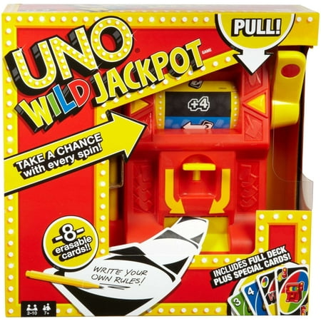 UNO Wild Jackpot Card Game with Wild Roller for 2 to 6 Players Ages 7 Years and (Best Card Games For Six Players)