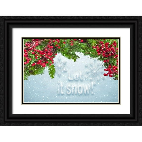 Murdock, Ramona 18x13 Black Ornate Wood Framed with Double Matting Museum Art Print Titled - Let It Snow