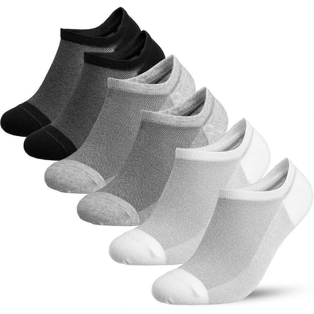 COOLMATE 6 Pairs Low Cut No Show Socks for Men, Invisible Casual Ankle Socks with Non-Slip Heel, Moisture-Wicking Cotton