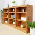 thumbnail image 4 of Concepts in Wood Traditional 36" Tall 9-Shelf Triple Wide Wood Bookcase in Oak, 4 of 7