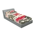 thumbnail image 2 of Ambesonne Retro Fitted Sheet & Pillow Sham Set, America Themed Car Print Art, Twin, Cream Grey Red, 2 of 2