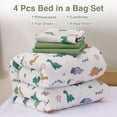 thumbnail image 3 of Btargot 4 Piece Dinosaur Toddler Comforter Set Colorful Cartoon Dino Boys Bedding Set, 3 of 9