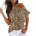 thumbnail image 2 of Puntoco Mujeres Verano Cuello Redondo Manga Corta Estampado Sin Tirantes Camiseta tops Blusas Puntoco Puntoco-7417, 2 of 5