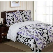 Divatex Home Fashions Printed Grace Bedding Duvet Cover and Sham Mini Set
