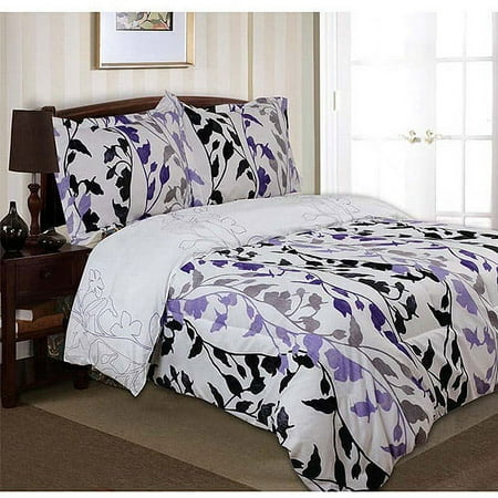 Divatex Home Fashions Printed Grace Bedding Duvet Cover and Sham Mini Set