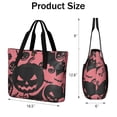 thumbnail image 3 of Tote Bag for Women - Halloween Pink Spooky Pumpkins and Bats Shoulder Bag - Large Utility Work Duffle Bag with Zipper Handbag for Travel, Work, Sprots, 3 of 5