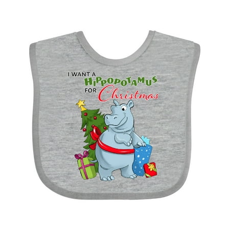 

Inktastic I Want a Hippopotamus for Christmas Gift Baby Boy or Baby Girl Bib