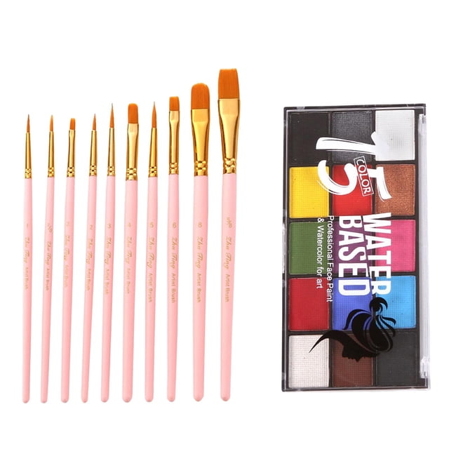 Paleta de Maquillaje con 10 Pinceles de Artista Profesional para Festivales de Cosplay