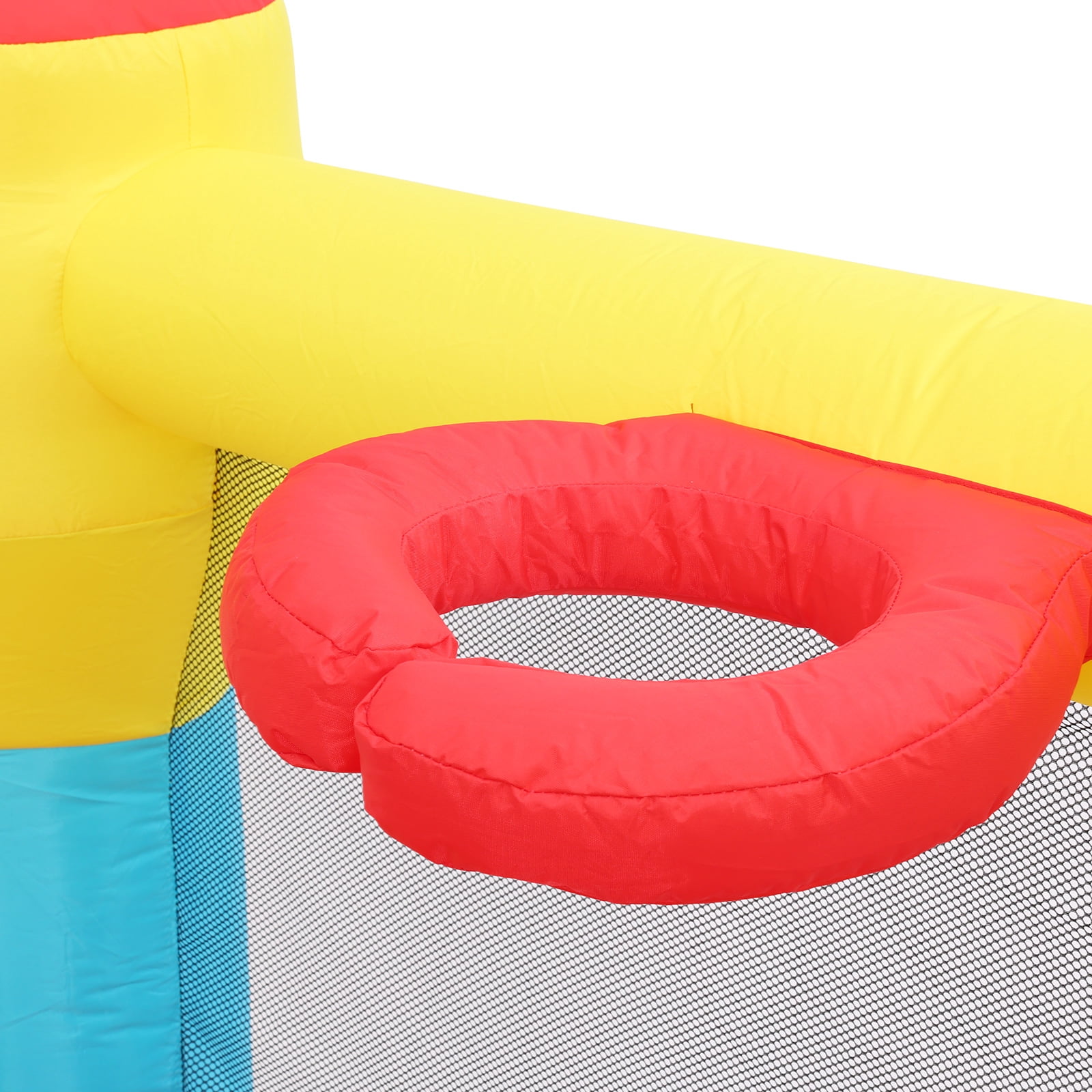 Funcid Inflatable Bounce House with 3 Slide Blower, Pool, Water Cannon, Climbing Wall, Basketball Hoop, Boxing, Wet & Dry, Suit for Indoor Outdoor, 187x133x80 Inch
