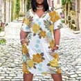 thumbnail image 2 of White Background Hibiscus Floral Pattern Summer Dresses for Women Beach Boho, 2 of 5