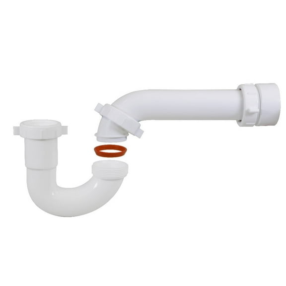 1-1/2" White Plastic P-Trap for Kitchen Sink Tubular Drain