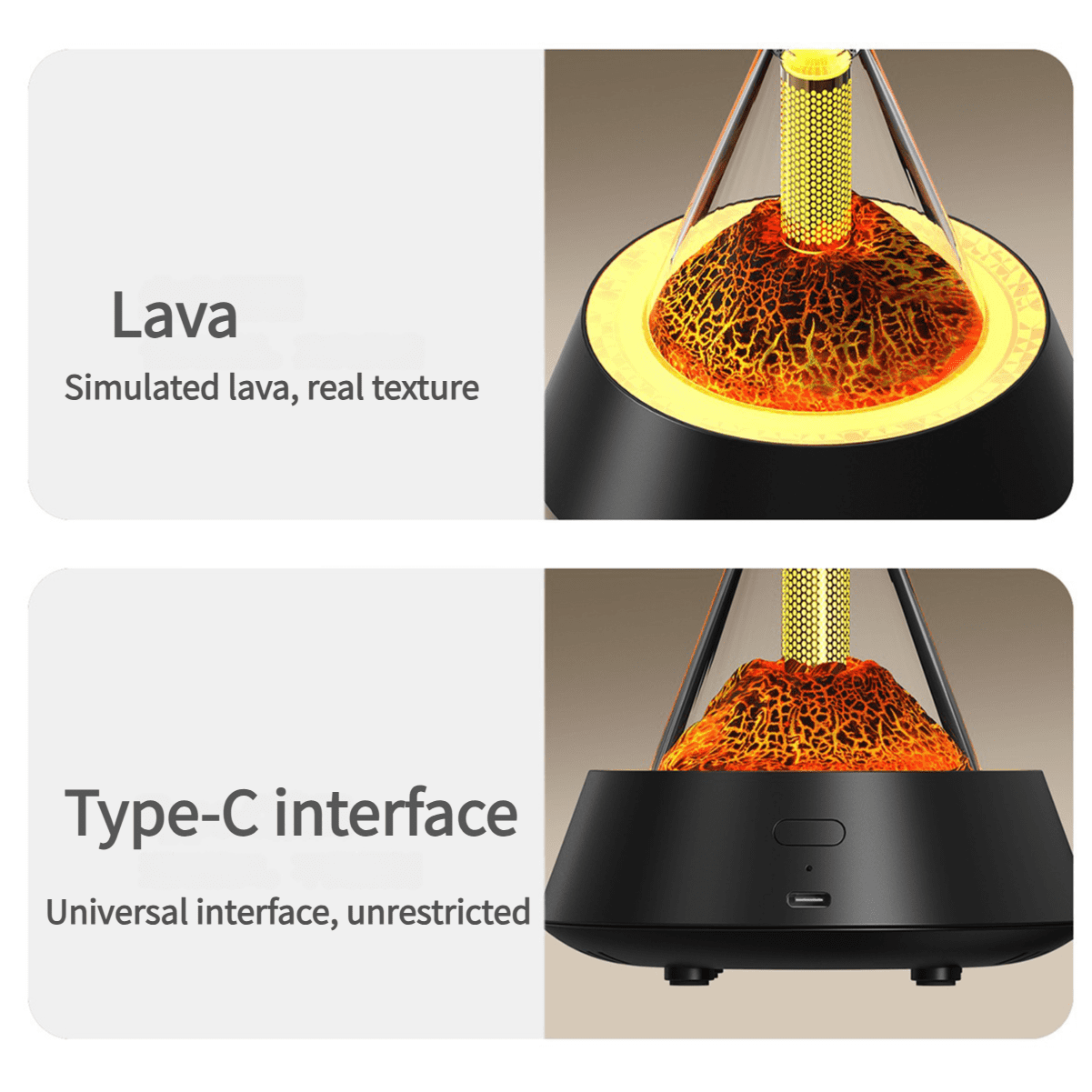 Volcanic Humidifier Essential Oil Diffuser LED Lava Lamp Aroma Diffuser Home Decor
