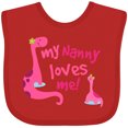 thumbnail image 3 of Inktastic My Nanny Loves Me Girls Baby Bib, 3 of 4