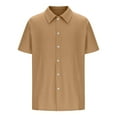 thumbnail image 7 of APEXFWDT Men's Button Down Dress Shirt - Casual Collared Short Sleeve Shirt Summer Shirts for Daily Wear & Outings,XL,Khaki, 7 of 7