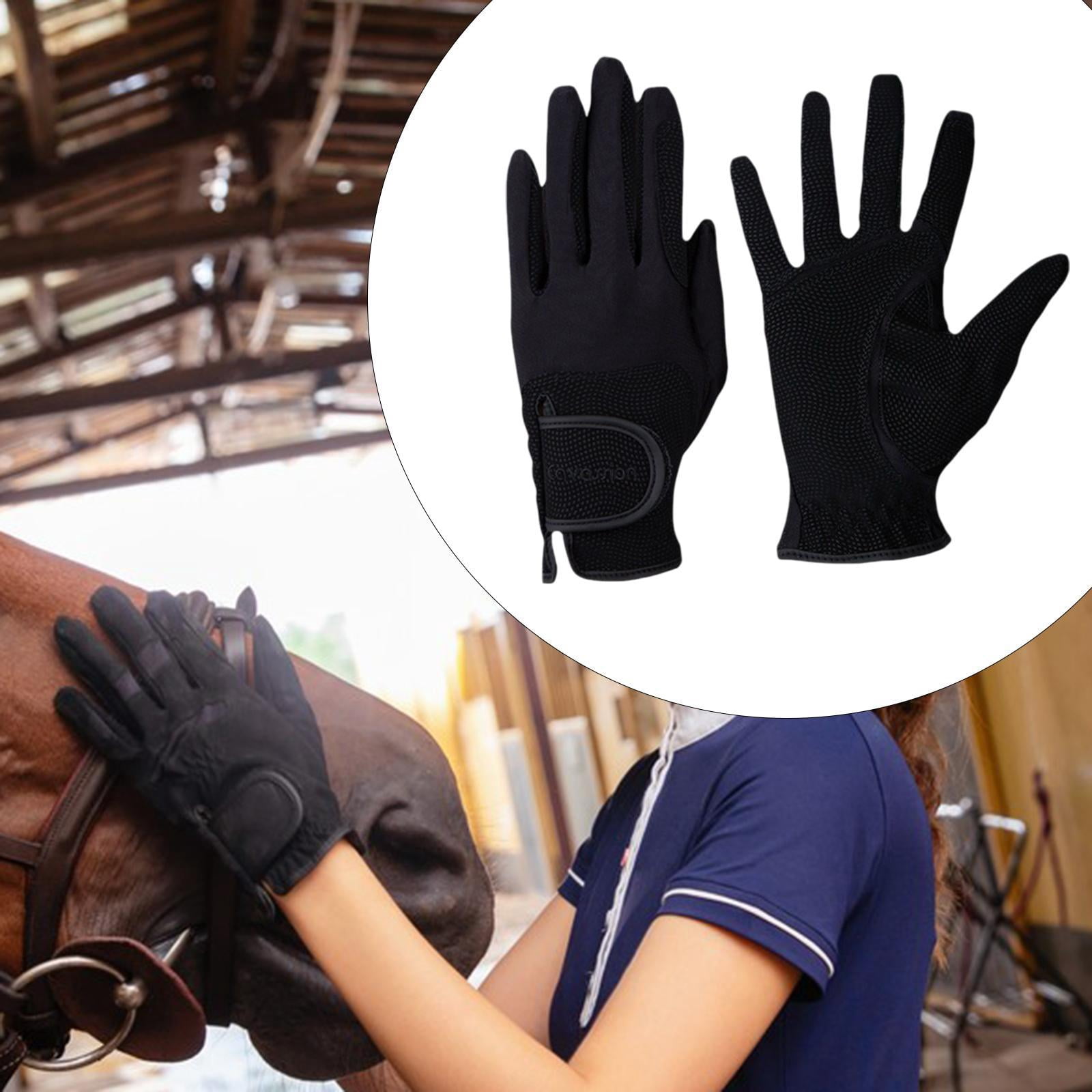 Wswqop Horse Riding Gloves Equestrian Gloves Men Women Adults Elastic Nonslip Horseback XS