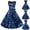 Blue, variant on Women's Casual Tennis Dress Womens 1950s Rockabilly Swing Dress Lace Prom Party Dress Blue M