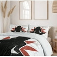 thumbnail image 6 of Ambesonne Yoga Duvet Cover Set, Lotus Woman Flower Grunge, 2-Calking, Orange Black White, 6 of 7