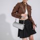 thumbnail image 5 of Bolso bandolera de moda para mujer Bolso bandolera de hombro de cuero PU sólido (Plata), 5 of 6