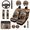 Bear Scenery, variant on HUIACONG Car Interior Accessory Kit, with Key Ring Keychain Strap Car Seat Covers, Horse Pattern Light Weight Stylish Car Seat Cover Set