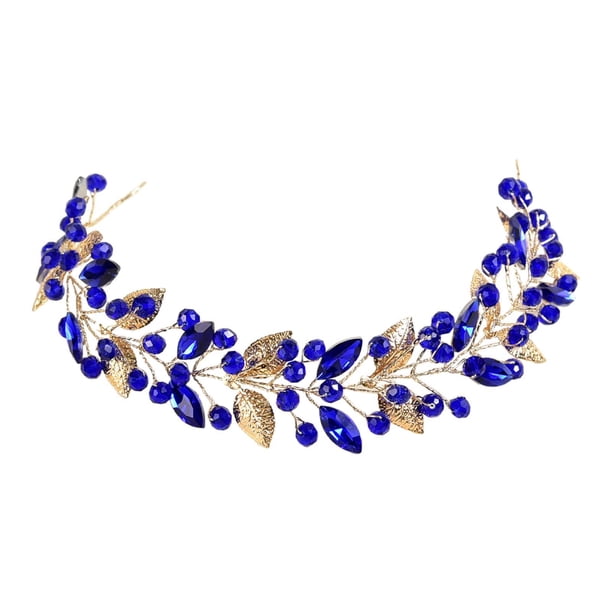 Accesorios para el cabello con hojas, ligeros y novedosos, hechos a mano, para bodas Azul