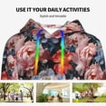 thumbnail image 4 of Lsque Rose Flowers Pattern Casual Women's Hoodie,Hooded Sweatshirt with Kangaroo Pocket,Pullover Hoodie with Eye-catching Drawstrings-XX-Large, 4 of 7