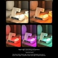 thumbnail image 2 of 4-in-1 Wireless Fast Charger Alarm Clock RGB Night Light Wireless Charging Station for Watch Phone White for Samsung, 2 of 5