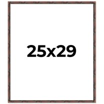 25x29 Frame Brown Bamboo with Dark Coffee/Walnut Finish | Solid Wood Picture Frame Width 0.75