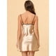 thumbnail image 4 of Camisón de satén suave cheibear para mujer Champán medio, 4 of 5