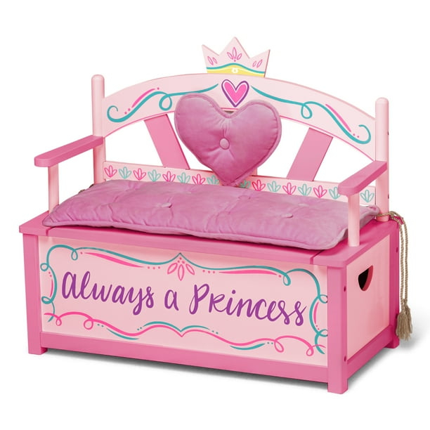 Wildkin Princess Kids Bench Seat with Storage, Multiple Colors