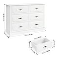 thumbnail image 6 of Homfa 6 Drawer Dresser for Bedroom, Modern Wood Large Storage Drawer Chest Cabinet for Living Room Entryway, White, 6 of 7