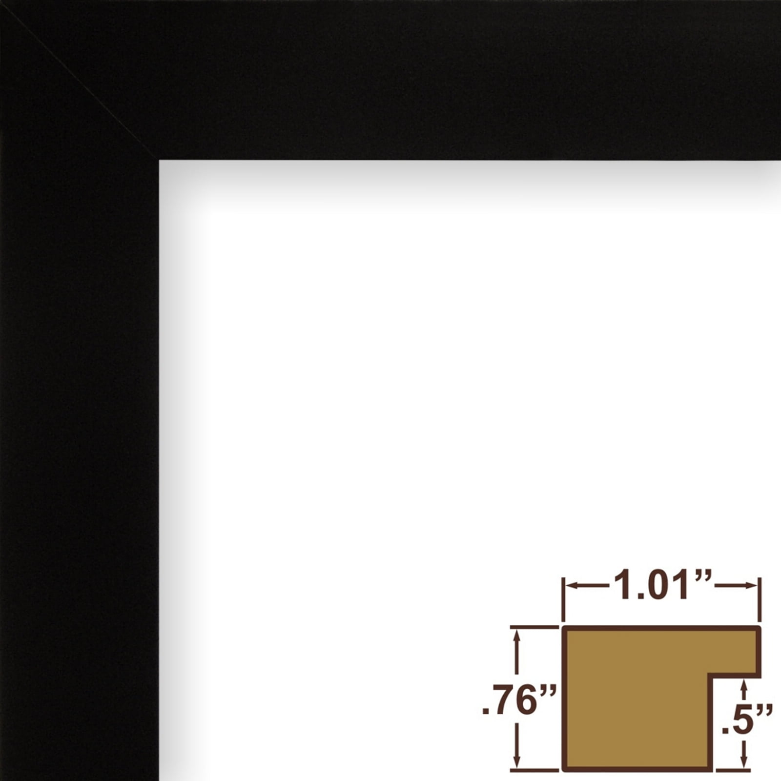Craig Frames Essentials, 30x36 Inch Black Picture Frame Matted to Display a 24x30 Inch Photo