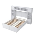 thumbnail image 5 of Full Size Wood Bed with 4 Drawers and All-in-One Cabinet and Shelf, White, 5 of 7