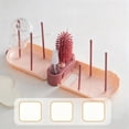 thumbnail image 4 of 6 in 1 Baby Bottle Brush Set with Nipple Brushes - Portable Storage Drying Rack for Infant Water Cup, Pink, 1 Pack, 4 of 8