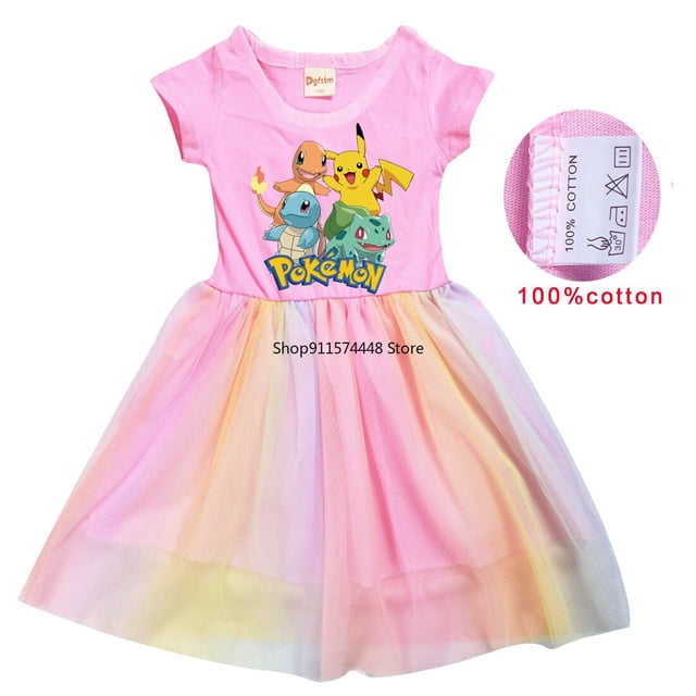 Vestidos de Pikachu para niña, ropa bonita para niña, falda para niña, arcoíris, 2022 qym unisex