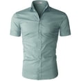 thumbnail image 2 of H2H Mens Basic Fashion Dressy Short Sleeves Shirt MINT US M/Asia L (KMTSTS0133), 2 of 6
