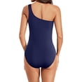 thumbnail image 2 of SURJDE One Shoulder One Piece Swimsuit for Women Tummy Control Bathing Suits Modest Full Coverage Keyhole Swimwear, 2 of 6