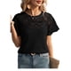 thumbnail image 5 of TaTaai 2026 Summer Women’s Raglan Eyelet Tee Round Neck Short Sleeve Loose Blouse Casual Solid Color Fashion Top Sheer Patchwork Polyester Daily Shirt Gift, 5 of 5