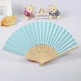thumbnail image 3 of Hand Folded Bamboo Fan DIY Handheld Blank Paper Fan Chinese Wind Paper Fan (purple), 3 of 5