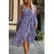thumbnail image 2 of Vestido PRETTYGARDEN cruzado con escote en V, estampado floral, azul marino, talla grande, 2 of 5