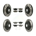 thumbnail image 1 of Transit Auto Front Rear Coated Drilled Slotted Disc Brake Rotors and Ceramic Pads Kit for Car Ford Escape Lincoln MKC KDC-100352, 1 of 11