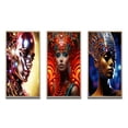 thumbnail image 2 of Designart "Gorgeous Woman in Futuristic Glamour II" Fashion Woman Framed Wall Art Set Of 3 - Blue Glam Frame Gallery Wall Set For Home Decor, 2 of 6