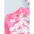 thumbnail image 5 of FEORJGP Toddler Baby Girls One-piece Swimsuits 3M 6M 12M 18M 2T 3T Infant Rash Guard Swimwear Long Sleeve Jumpsuits Dolphin Shell Print Bodysuits Zippte Summer Clothes Beachwear for Vacation, 5 of 7