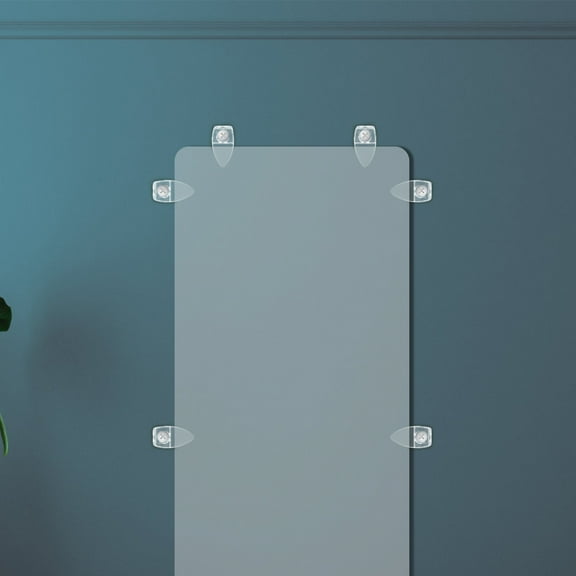 ADDHAT 100Pcs Mounting Clips for Mirror Holder Clips Clear Plastic Furniture Installation Homeowners