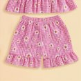 thumbnail image 4 of KPOPLK Toddler Girl Clothes Summer Baby Girl Cute Sleeveless Tank Tops with Bow and Ruffled Shorts 2Pcs Outfits Set(6-12 Months,Hot Pink), 4 of 5